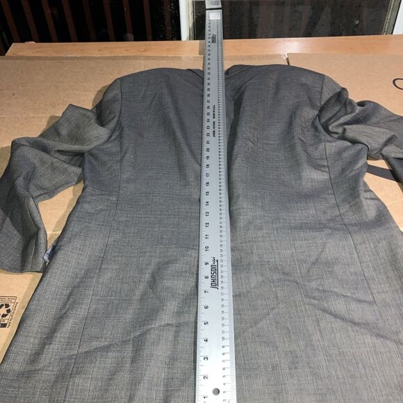 Hart Schaffner Marx Gray Plaid Blazer Jacket 42R, Windowpane Coat, Suit Coat - Picture 8 of 13
